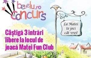 Concurs: Matei Fun Club te invita la joaca!