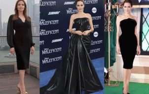 Invata de la Angelina Jolie cum sa porti cu stil rochia neagra