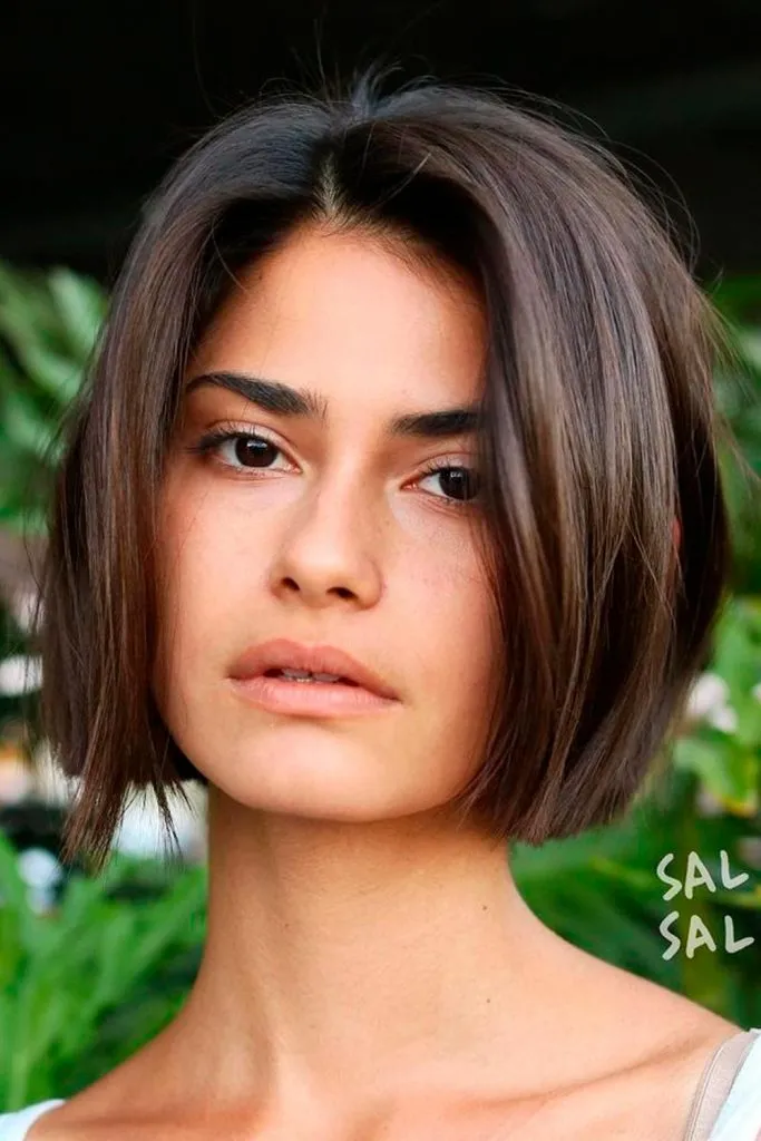 Straight Stacked Bob Cut