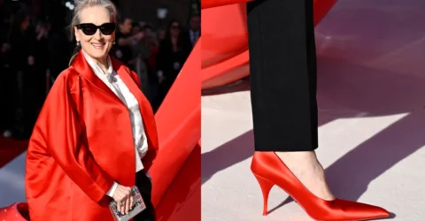 Meryl Streep poartă pantofi Prada de 1.270 de dolari la premiera Diavolul se îmbracă de la Prada 2